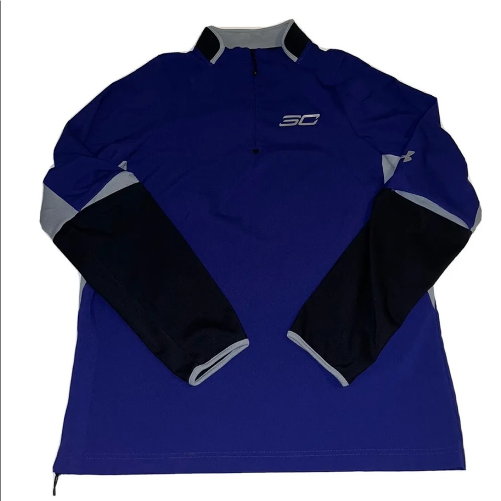 Under Armour Steph Curry Warmup Pullover Jacket 1/4 Zip Purple Mens Size L EUC